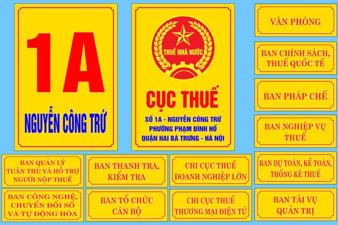 Cục Thuế thông báo thay đổi, lắp đặt biển tên, logo