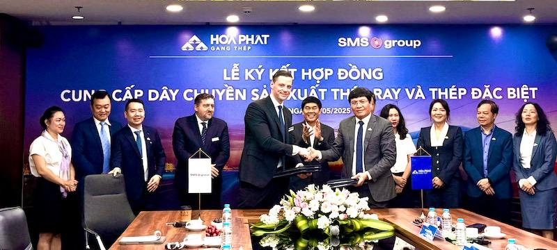 hoa-phat-va-sms-group-ky-hop-dong-cung-cap-cong-nghe-va-day-chuyen-san-xuat-thep-ray-hien-dai-nhat-chau-au
