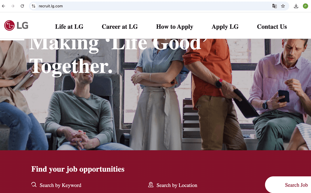 LG Electronics ra mắt trang web tuyển dụng toàn cầu, tích hợp 16 ngôn ngữ